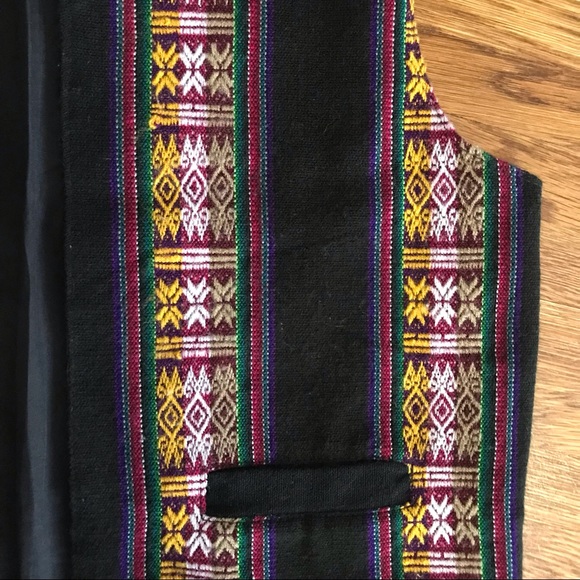 SOLD vintage 90s Unisex vest M embroidered tapestry - Picture 3 of 5
